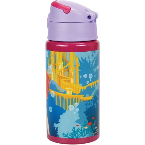 Disney Hercegnők Ariel Fairytale alumínium szívószálas kulacs akasztóval 500 ml