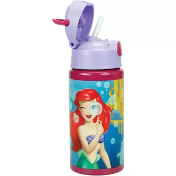   Disney Hercegnők Ariel Fairytale alumínium szívószálas kulacs akasztóval 500 ml