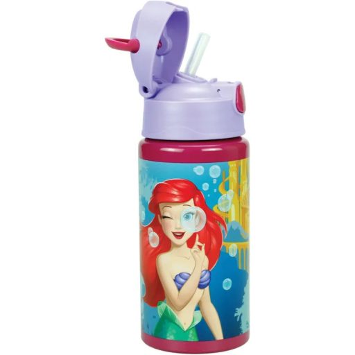 Disney Hercegnők Ariel Fairytale alumínium szívószálas kulacs akasztóval 500 ml