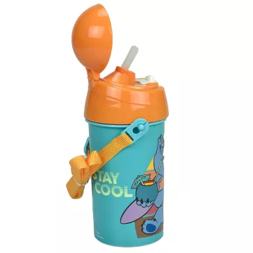   Disney Lilo és Stitch, A csillagkutya Cool műanyag szívószálas kulacs akasztóval 500 ml