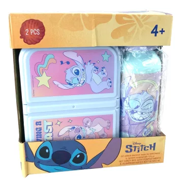   Disney Lilo és Stitch, A csillagkutya Blast szendvicsdoboz + alumínium kulacs szett