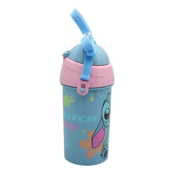 Disney Lilo és Stitch, A csillagkutya Alien 626 műanyag szívószálas kulacs akasztóval 500 ml