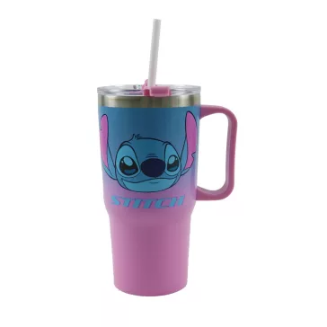   Disney Lilo és Stitch, A csillagkutya Alien 626 rozsdamentes acél thermo szívószálas kulacs 520 ml