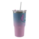 Disney Lilo és Stitch, A csillagkutya Alien 626 rozsdamentes acél thermo szívószálas kulacs 520 ml
