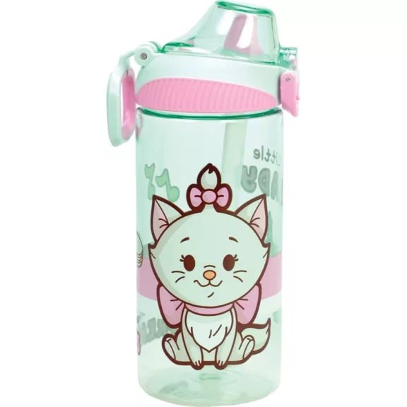 Disney Marie Little Lady műanyag szívószálas kulacs akasztóval 450 ml Disney Marie Little Lady műanyag szívószálas kulacs akasztóval 450 ml