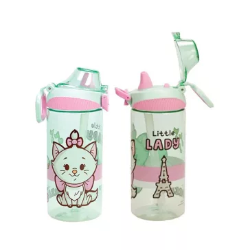   Disney Marie Little Lady műanyag szívószálas kulacs akasztóval 450 ml
