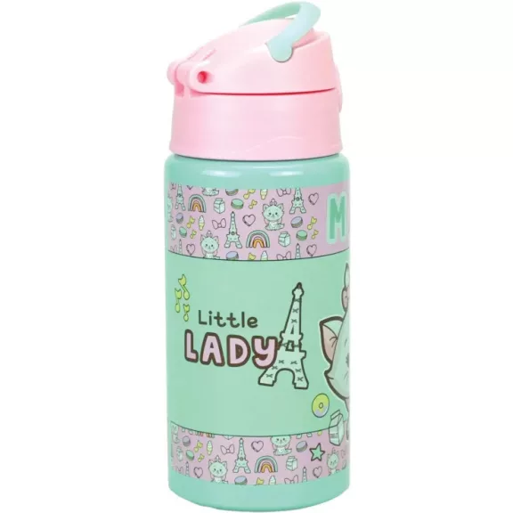 Disney Marie Little Lady alumínium szívószálas kulacs akasztóval 500 mll