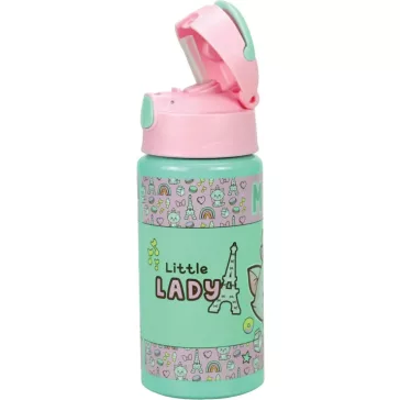   Disney Marie Little Lady alumínium szívószálas kulacs akasztóval 500 mll