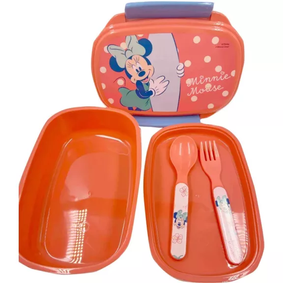 Disney Minnie Summer szendvicsdoboz + evőeszköz szett