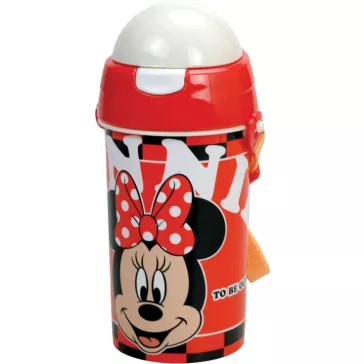   Disney Minnie Bloom műanyag szívószálas kulacs akasztóval 500 ml