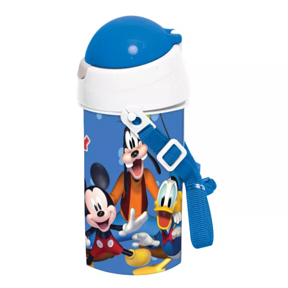 Disney Mickey Blue műanyag szívószálas kulacs akasztóval 500 ml Disney Mickey Blue műanyag szívószálas kulacs akasztóval 500 ml