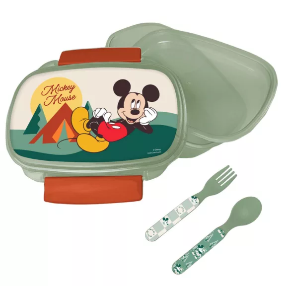 Disney Mickey Nature szendvicsdoboz + evőeszköz szett Disney Mickey Nature szendvicsdoboz + evőeszköz szett