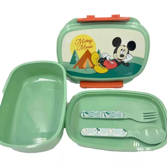 Disney Mickey Nature szendvicsdoboz + evőeszköz szett