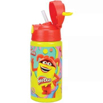   Play-Doh Happy alumínium szívószálas kulacs akasztóval 500 ml