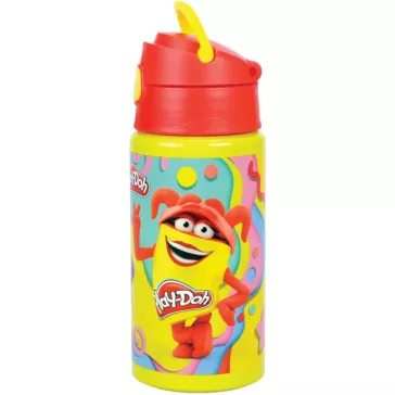   Play-Doh Happy alumínium szívószálas kulacs akasztóval 500 ml