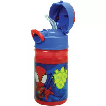   Pókember Spidey Dino Webs műanyag szívószálas kulacs akasztóval 350 ml