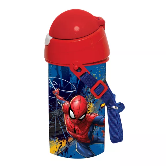 Pókember Dark műanyag szívószálas kulacs akasztóval 500 ml Pókember Dark műanyag szívószálas kulacs akasztóval 500 ml