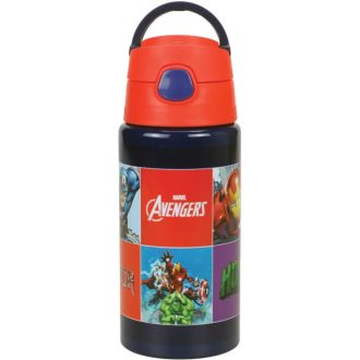   Bosszúállók Smash alumínium szívószálas kulacs akasztóval 500 ml