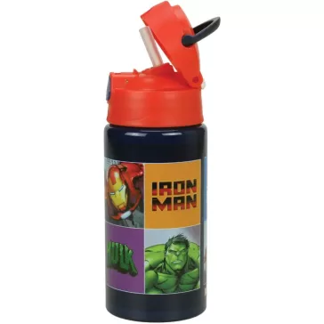   Bosszúállók Smash alumínium szívószálas kulacs akasztóval 500 ml