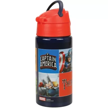   Bosszúállók Smash alumínium szívószálas kulacs akasztóval 500 ml
