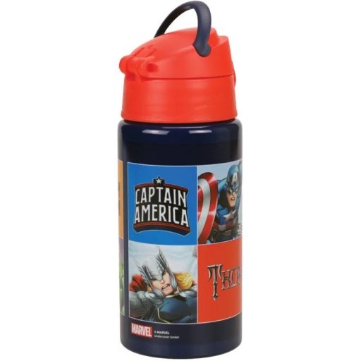 Bosszúállók Smash alumínium szívószálas kulacs akasztóval 500 ml