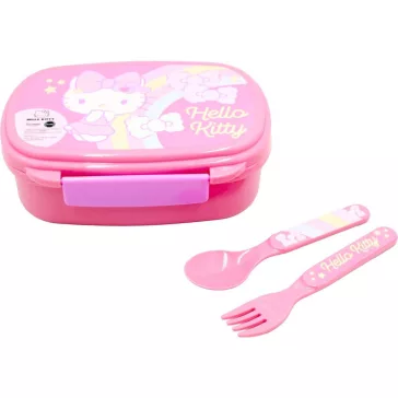 Hello Kitty Unicorn szendvicsdoboz + evőeszköz szett