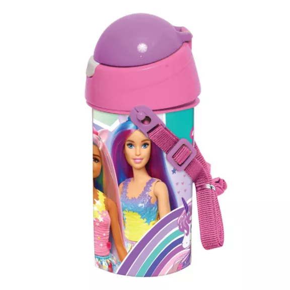 Barbie Love műanyag szívószálas kulacs akasztóval 500 ml Barbie Love műanyag szívószálas kulacs akasztóval 500 ml
