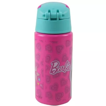   Barbie Love alumínium szívószálas kulacs akasztóval 500 ml