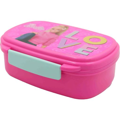 Barbie Love szendvicsdoboz + evőeszköz szett
