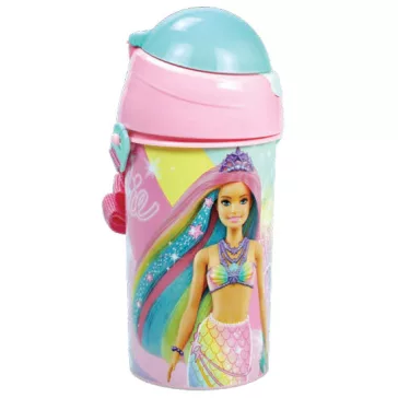   Barbie Sparkle műanyag szívószálas kulacs akasztóval 500 ml