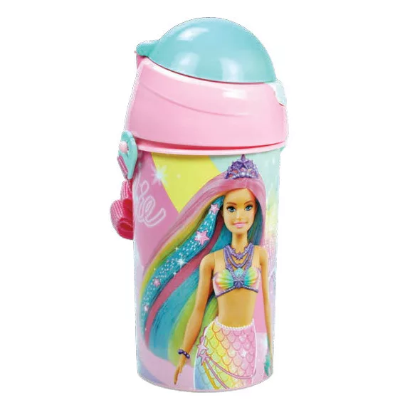 Barbie Sparkle műanyag szívószálas kulacs akasztóval 500 ml Barbie Sparkle műanyag szívószálas kulacs akasztóval 500 ml
