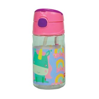   Fisher-Price Animals műanyag szívószálas kulacs akasztóval 350 ml