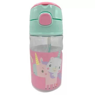   Fisher-Price Animals Unicorn műanyag szívószálas kulacs akasztóval 350 ml