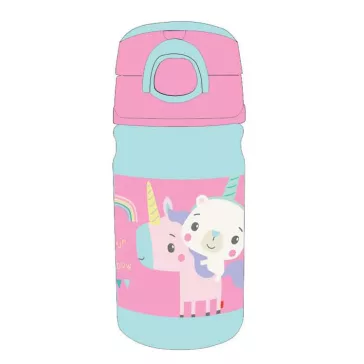   Fisher-Price Animals Unicorn műanyag szívószálas kulacs akasztóval 350 ml