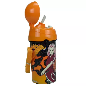   Naruto Fire műanyag szívószálas kulacs akasztóval 500 ml