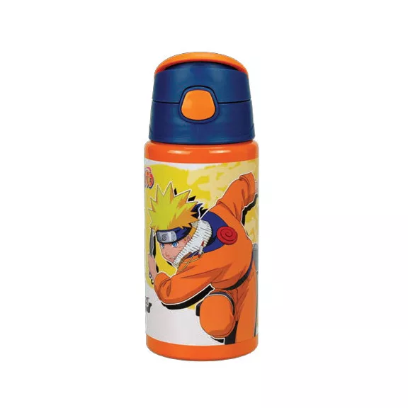 Naruto Fire Orange alumínium szívószálas kulacs akasztóval 500 ml Naruto Fire Orange alumínium szívószálas kulacs akasztóval 500 ml