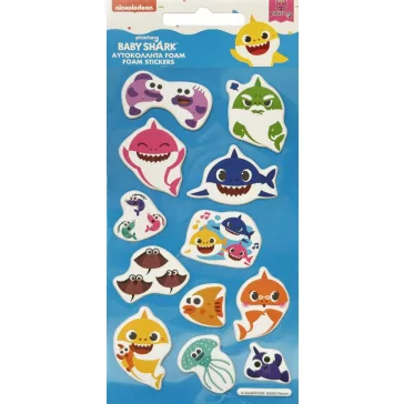 Baby Shark Aquatic Party pufi szivacs matrica szett