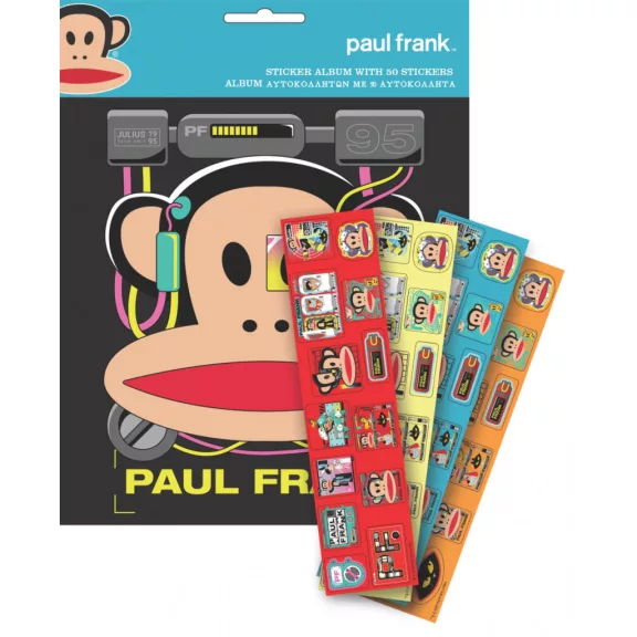 Paul Frank Monkey matricás album 50 db matricával Paul Frank Monkey matricás album 50 db matricával