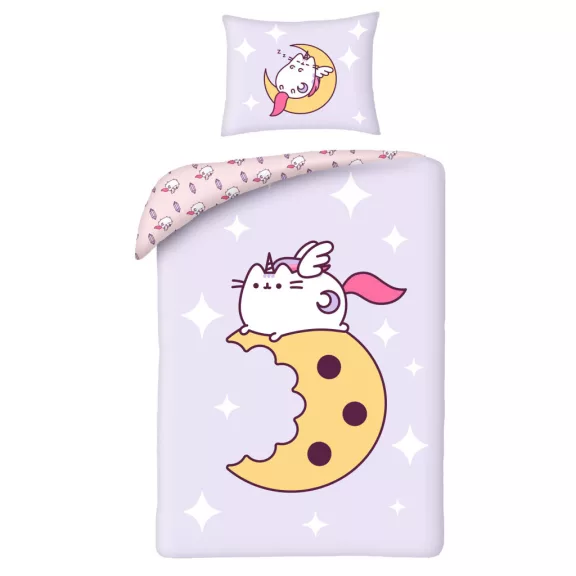 Pusheen Moon ágyneműhuzat 140×200cm, 70×90 cm microfibre Pusheen Moon ágyneműhuzat 140×200cm, 70×90 cm microfibre
