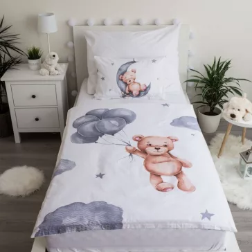   Maci Teddy Balloon gyerek, ovis ágyneműhuzat 100×135cm, 40×60 cm