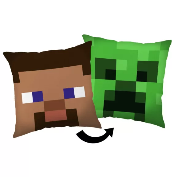 Minecraft Steve Creeper párna, díszpárna 40 x 40 cm Minecraft Steve Creeper párna, díszpárna 40 x 40 cm
