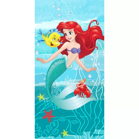 Disney Hercegnők, Ariel Friends fürdőlepedő, strand törölköző 70x140cm Disney Hercegnők, Ariel Friends fürdőlepedő, strand törölköző 70x140cm