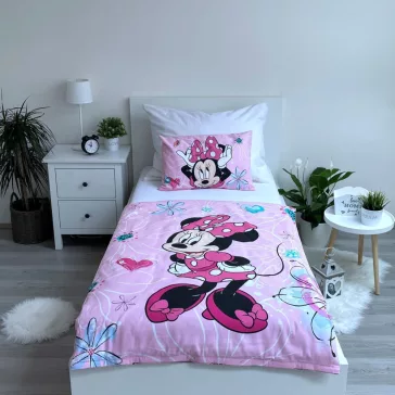   Disney Minnie Flowers gyerek, ovis ágyneműhuzat 100×135cm, 40×60 cm