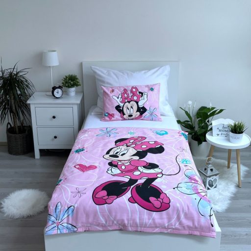 Disney Minnie Flowers gyerek, ovis ágyneműhuzat 100×135cm, 40×60 cm