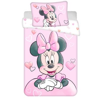   Disney Minnie Powder Pink gyerek, ovis ágyneműhuzat 100×135 cm, 40×60 cm