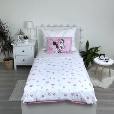   Disney Minnie Powder Pink gyerek, ovis ágyneműhuzat 100×135 cm, 40×60 cm