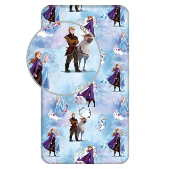 Disney Jégvarázs Blue Winter gumis lepedő 90x200 cm Disney Jégvarázs Blue Winter gumis lepedő 90x200 cm