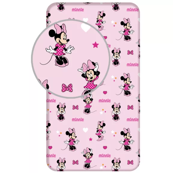 Disney Minnie Pretty in Pink gumis lepedő 90x200 cm Disney Minnie Pretty in Pink gumis lepedő 90x200 cm