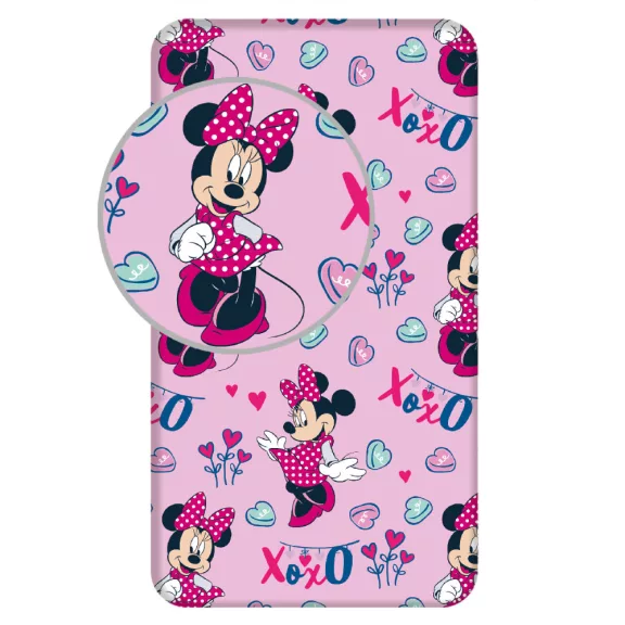 Disney Minnie XoXo gumis lepedő 90x200 cm Disney Minnie XoXo gumis lepedő 90x200 cm