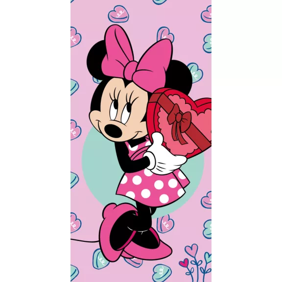 Disney Minnie Sweets fürdőlepedő, strand törölköző 70x140cm Disney Minnie Sweets fürdőlepedő, strand törölköző 70x140cm